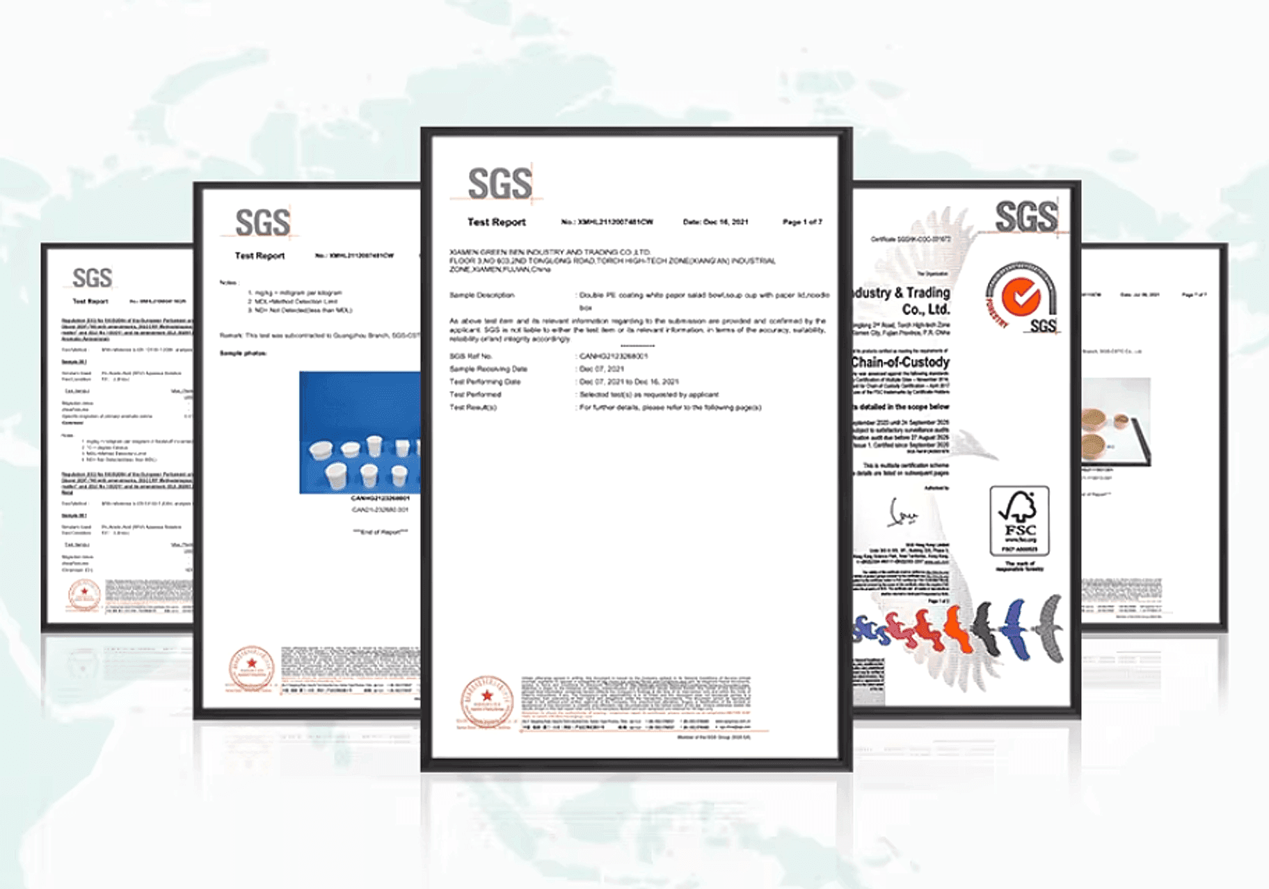 GREEN BEN SGS Food Contact Test Report & FSC Certification