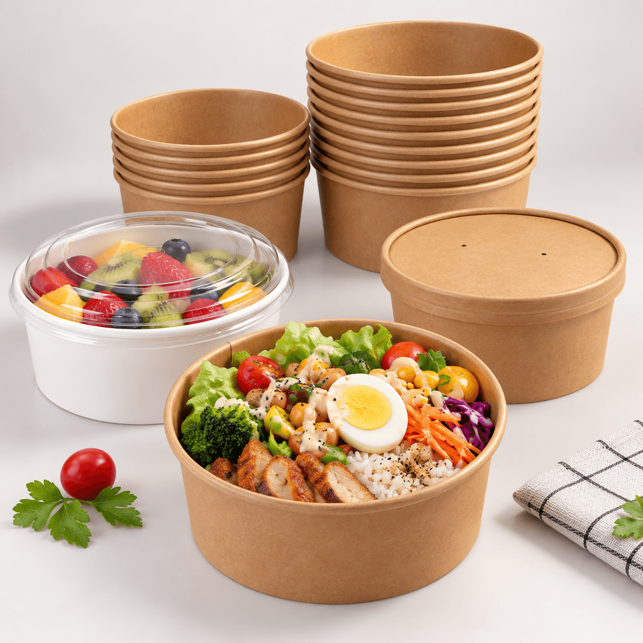 Round Paper Salad Bowl